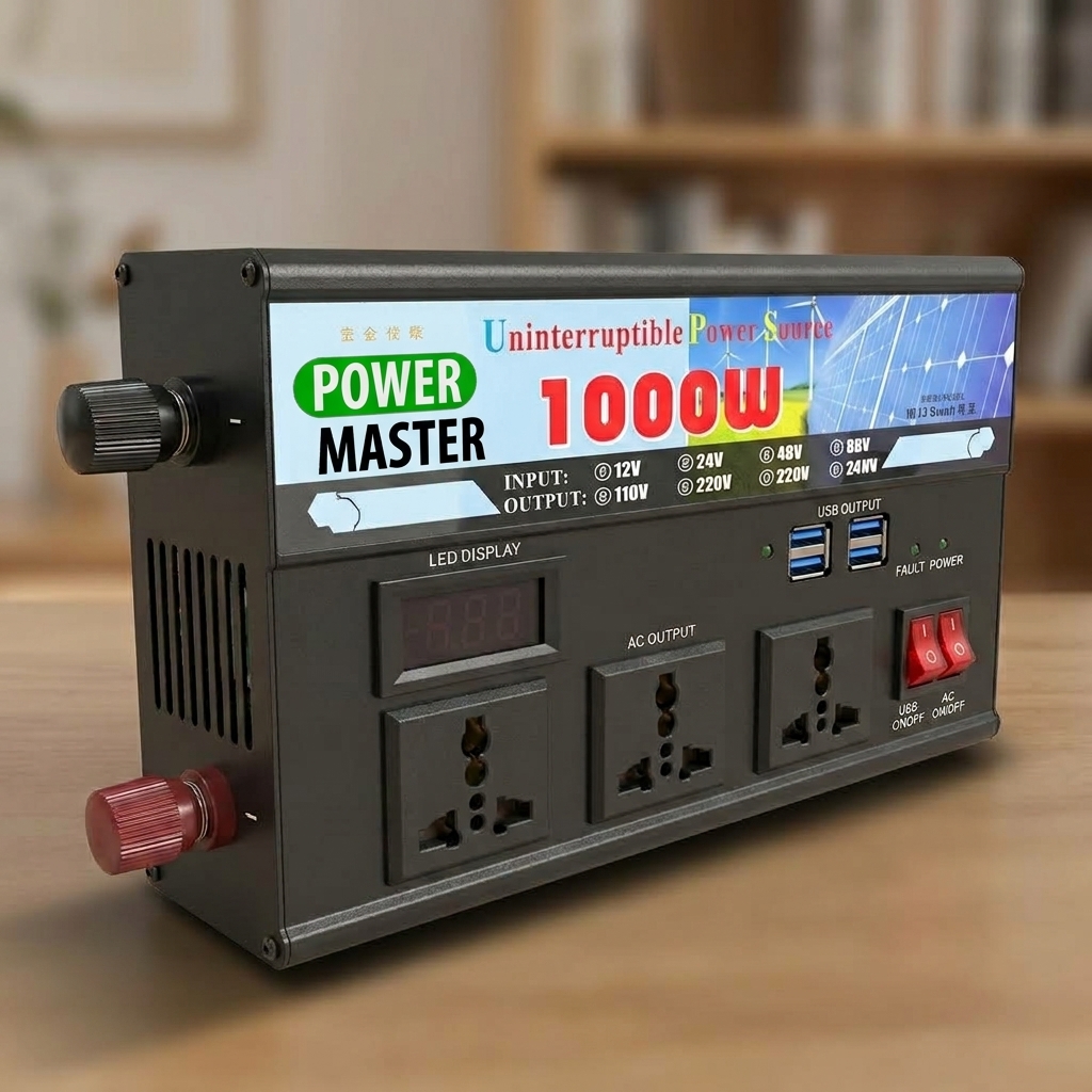 Power Master 1000W Modified Sine Wave Inverter with Charger (12V)