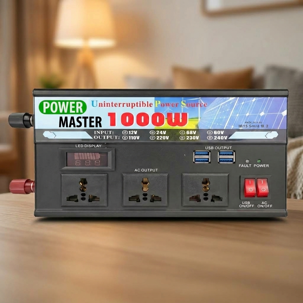 Power Master 1000W Modified Sine Wave Inverter with Charger (12V)